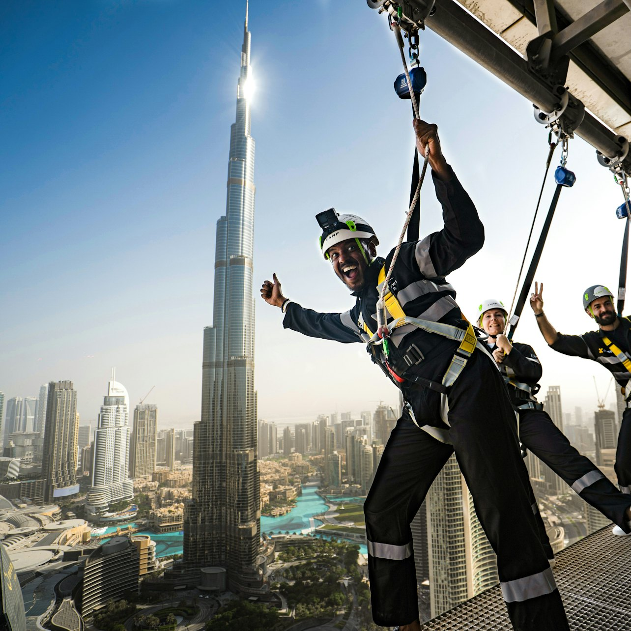 Experience the rush of walking hands-free along the edge of Dubai’s iconic skyline enjoying breathtaking views of the Burj Khalifa 220 meters above ground. Adventure awaits!